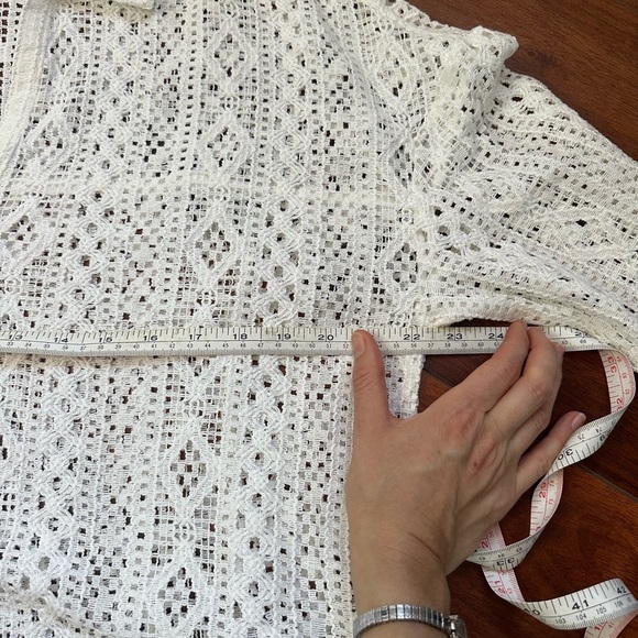 Marled Medium Women’s Lace Collared Boxy Fit Top - Picture 2 of 5